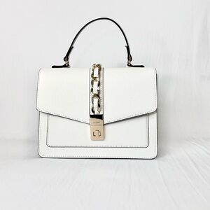 Aldo White Satchel with Gold Chain Accent in Excellent condition